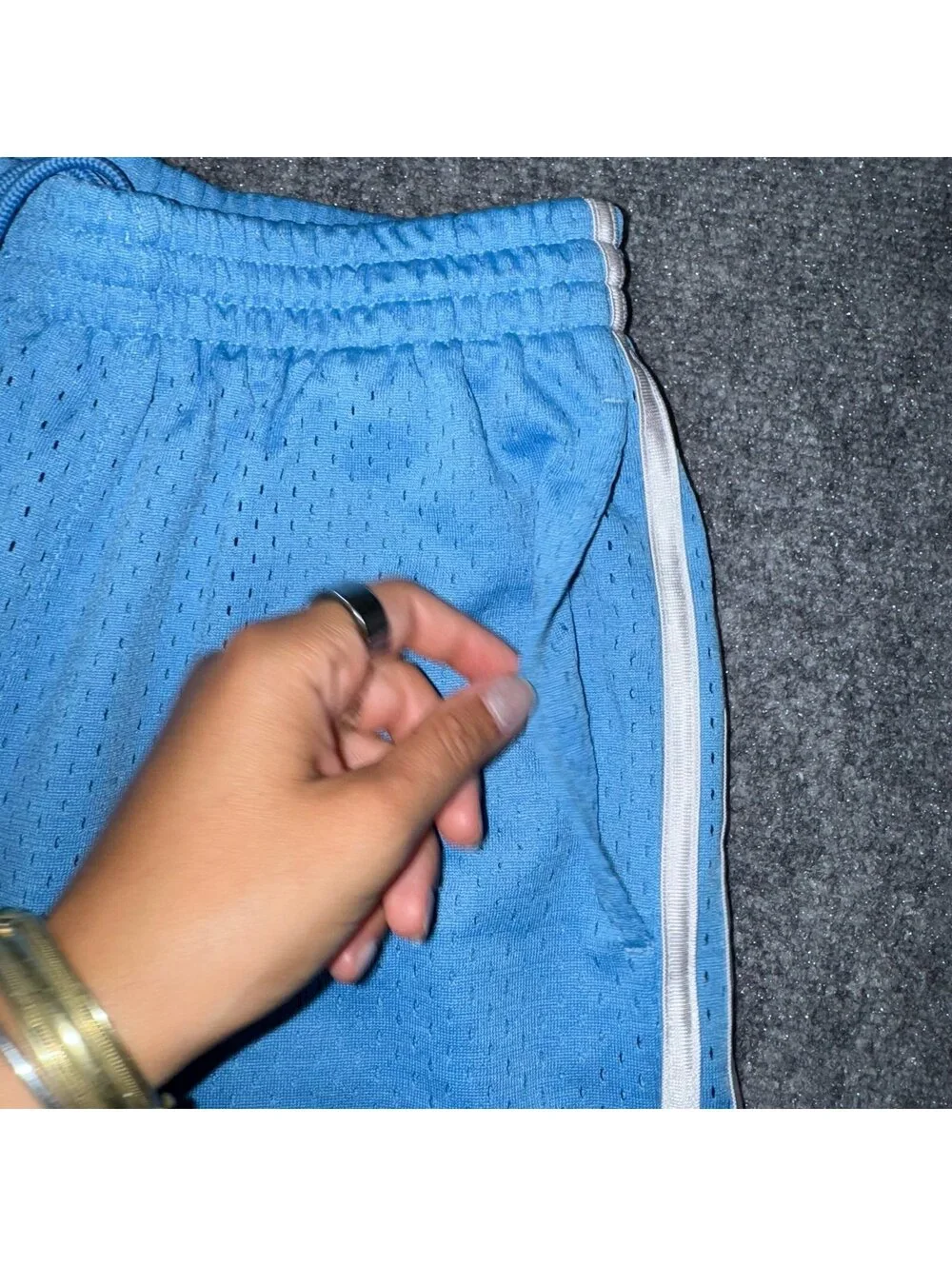 Adidas 2004 Grail Blue Mesh Baggy Hoop Shorts Mens SM/MD Vtg y2k 90s Rare